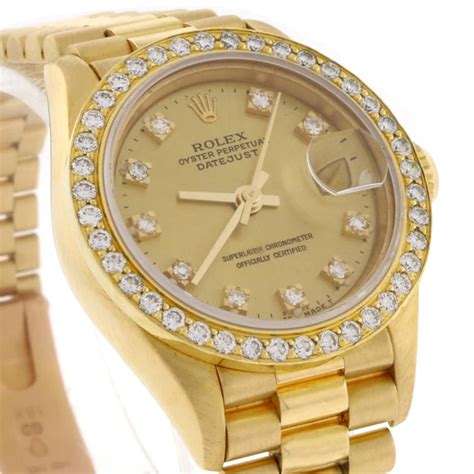 rolex ladies datejust champagne dial|ladies rolex watch with diamond bezel.